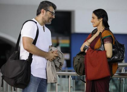 Ajith and Sridevi in 'English Vinglish'