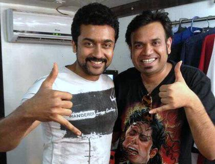 Surya drops in on Biriyani set