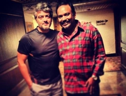Ajith with Venkat Prabhu at Hyderabad