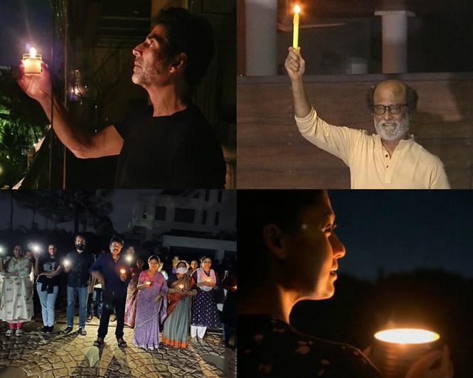 #9PM9Minutes: Celebs light diyas, candles in support of fight against COVID-19!