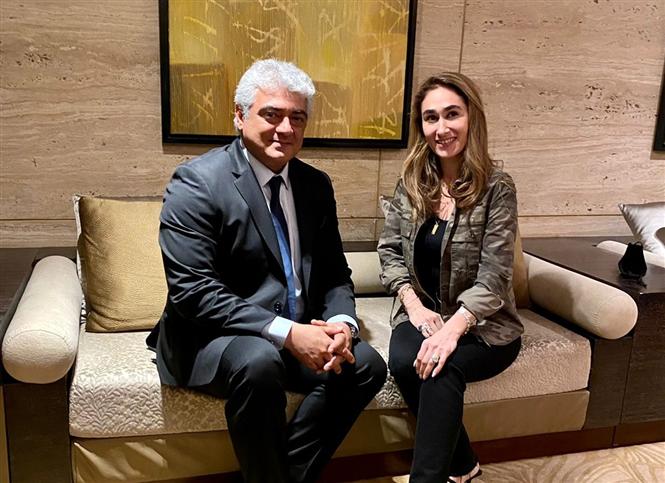 Actor Ajith meets Maral Yazarloo to plan his world motorcycle tour!