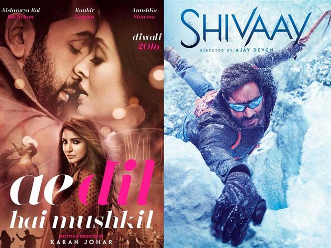 Ae Dil Hai Mushkil and Shivaay Opening Weekend Boxoffice Collection