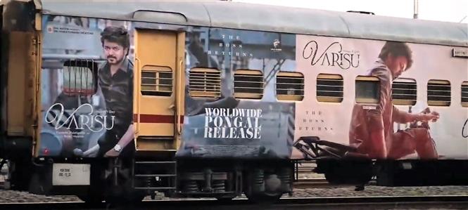 After Metro, Varisu posters now adorn Chennai -Thanjavur Train!