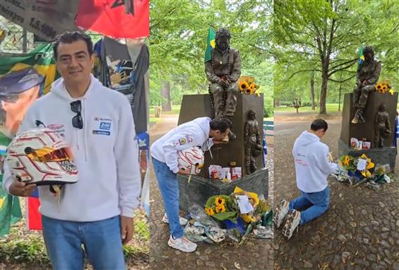 Ajith honours F1 Legend Ayrton Senna by kissing hi...
