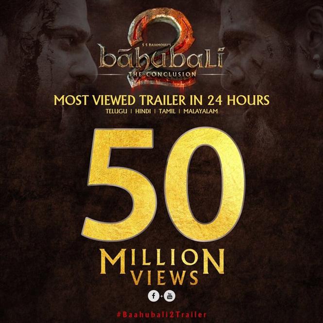 Baahubali 2 Trailer breaks into world Youtube records