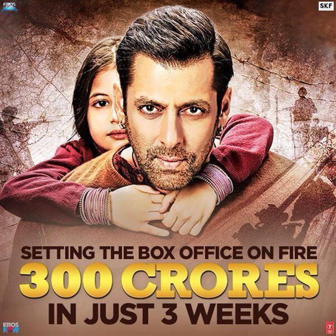 Bajrangi Bhaijaan touches 300 crore mark; becomes the secong highest grosser in Bollywood