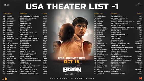 Bison USA Theater list 
