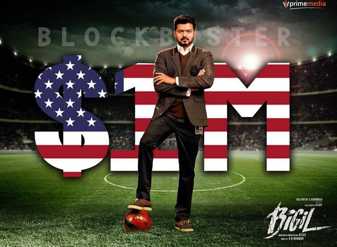 Box Office: Bigil hits $1 million mark in USA! Vijay's third consecutive film to do so