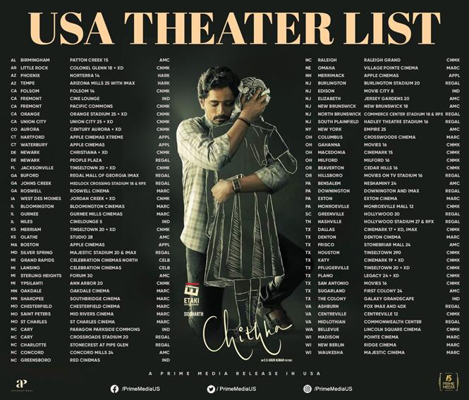 Chiththa USA Theater List 