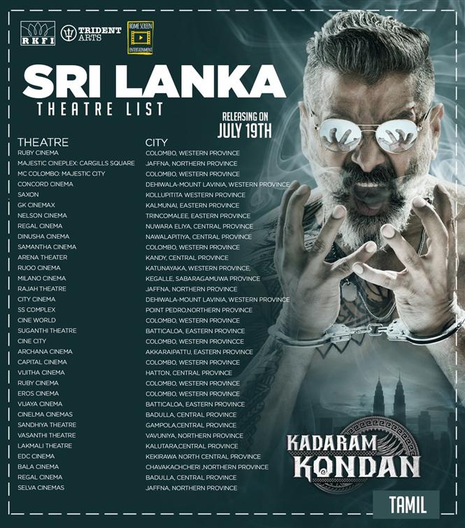 Chiyaan Vikram Kadaram Kondan Sri Lanka Theatre List