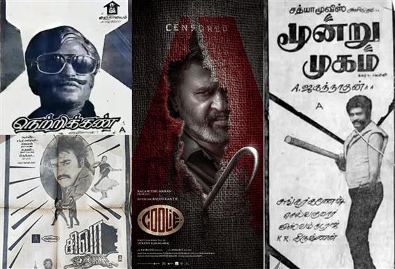 Coolie joins list of Rajinikanth films with A cert...