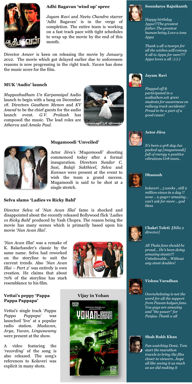 Daily News December 13 Tamil Movie, Music Reviews and News