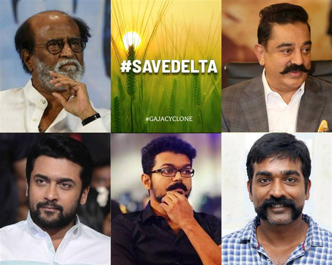 Gaja Cyclone Relief gets support from Rajini, Kamal, Suriya, Vijay & other Tamil Film Celebrities!