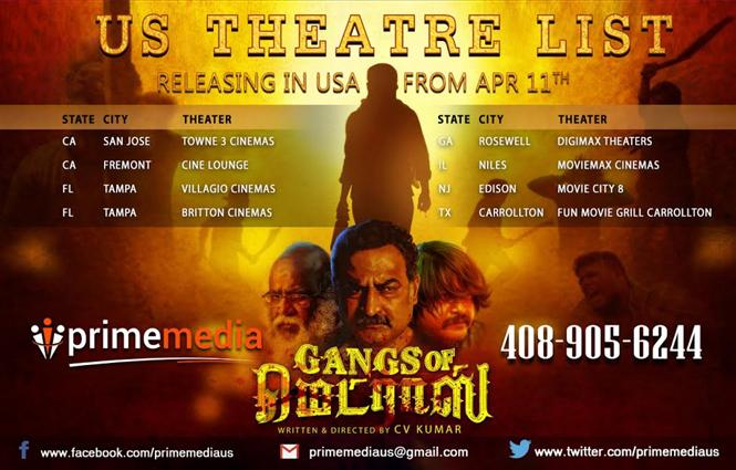 Gangs of Madras USA Theater list 