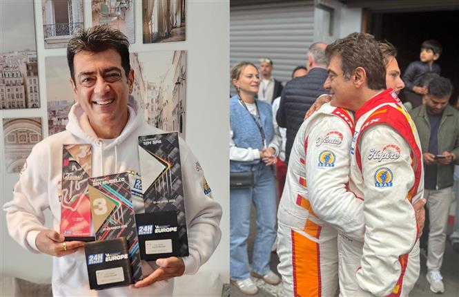 Good Bad Ugly star Ajith Kumar shows off his racing trophies in new still