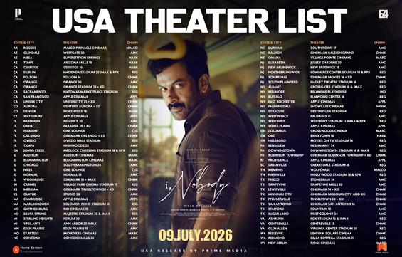 I, Nobody USA Theater list 