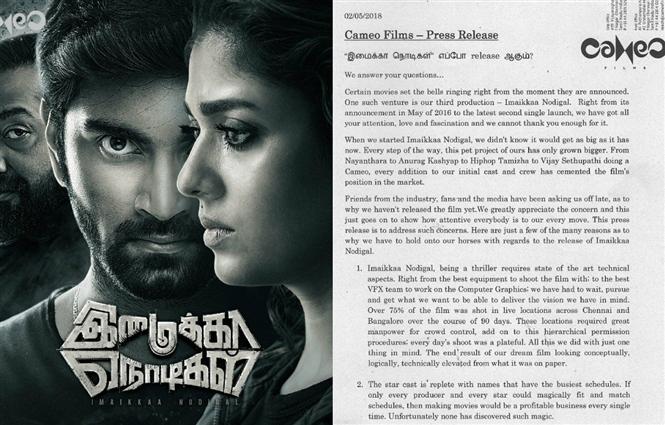 Imaikkaa Nodigal: Reasons behind delay, audio, trailer and film release plans revealed by makers