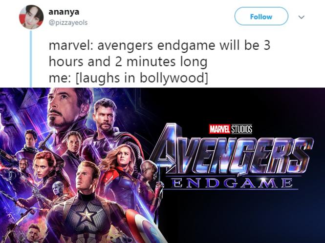 Indians make light of Avengers: End Game Run Time of 3 hours and 2 minutes!
