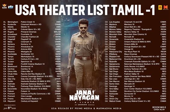 Jana Nayagan USA Theater List 