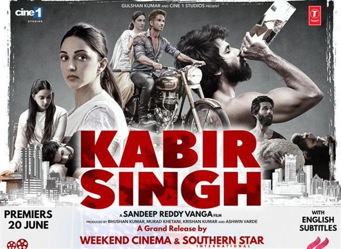 Kabir Singh USA and Canada Theatre List Hindi Movie Music Reviews