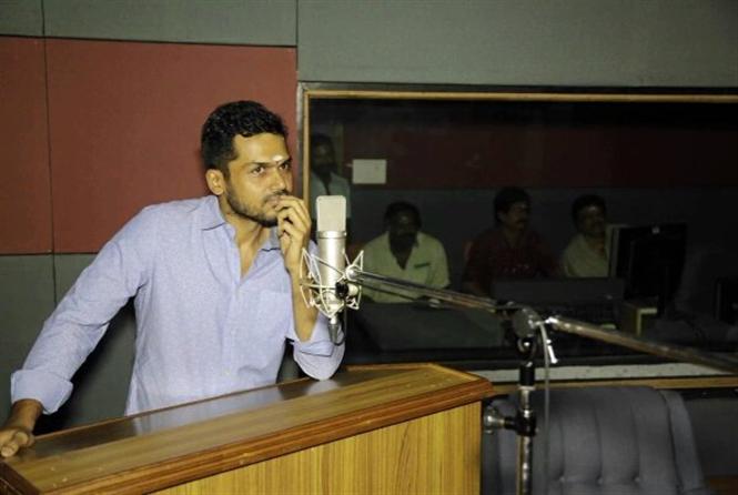 Karthi starts dubbing for Kaashmora