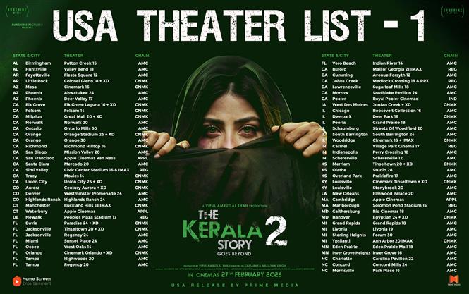 Kerala Story 2 USA Theater List
