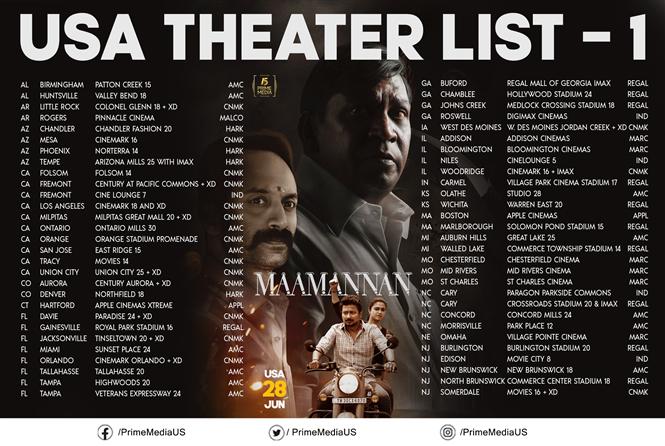 Maamannan USA Theater list 