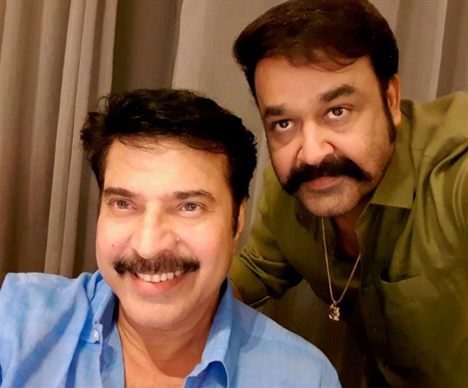 Mohanlal and Mammooty share a selfie