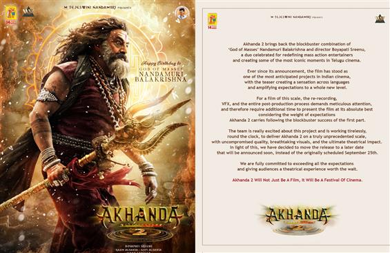 Nandamuri Balakrishna's Akhanda 2 Postponed