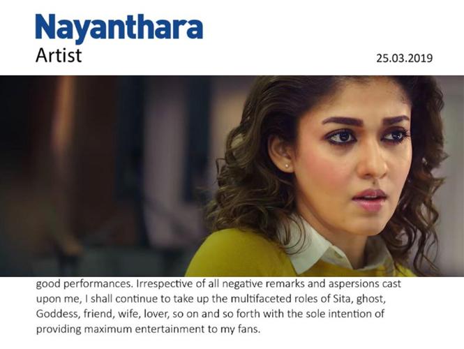 Nayanthara hits back at 'chauvinist' Radha Ravi! Says will continue to play Goddess & Ghost!
