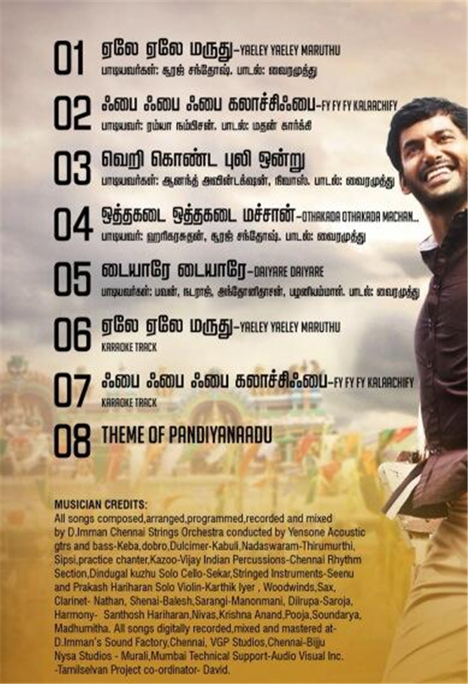 Pandiya Nadu Track List