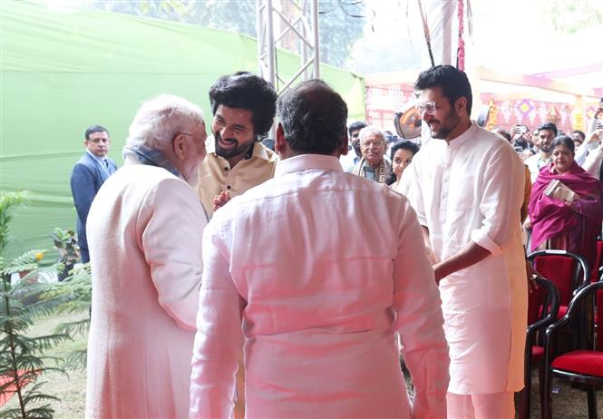 Parasakthi actors Sivakarthikeyan, Ravi Mohan meet PM Modi during Pongal celebrations at Delhi