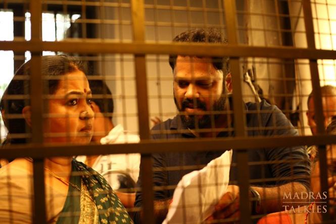 Radhika Sarathkumar & Padaiveeran director from the sets of Vaanam Kottattum!