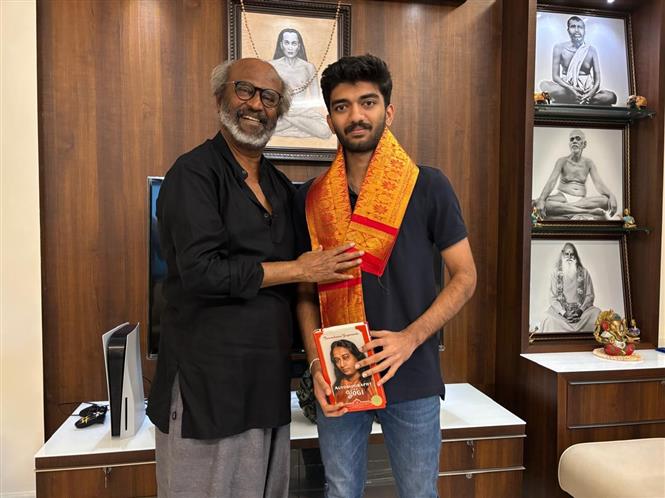 Rajinikanth meets Gukesh D, Youngest World Chess Champion