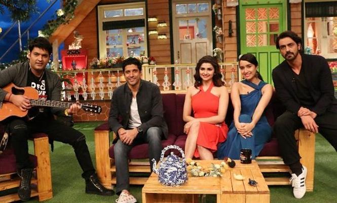 Rock On 2 team on the sets of The Kapil Sharma Show