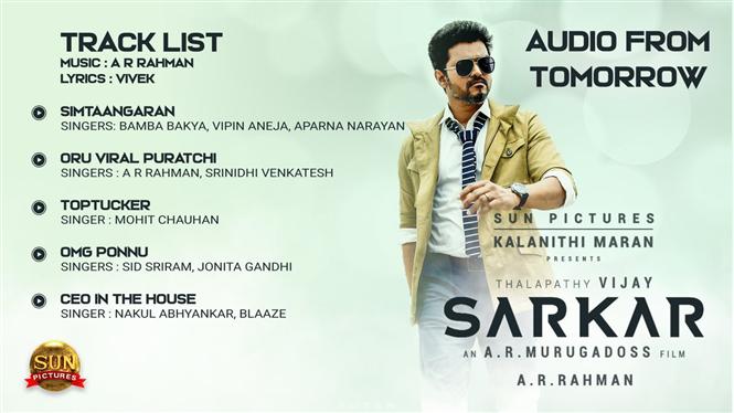 Sarkar Tracklist has 5 songs by A.R. Rahman!