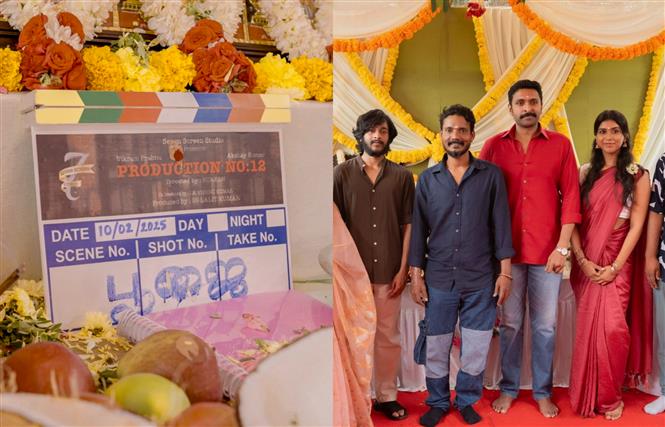 Seven Screen Studios 12: Vikram Prabhu's new film begins with a pooja ceremony