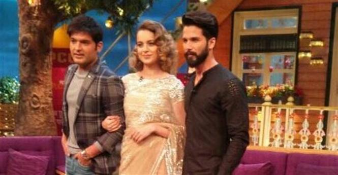 Shahid Kapoor and Kangana Ranaut promote Rangoon on The Kapil Sharma Show