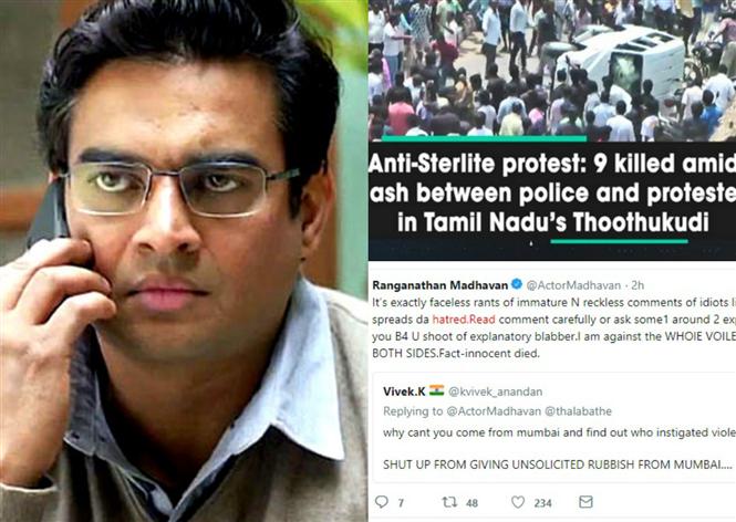 Sterlite Violence: Actor Madhavan loses cool & shuts down a twitter troll