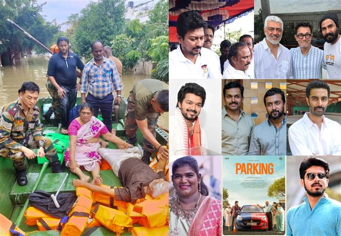 Tamil film/TV celebrities help Chennai recover from Cyclone Michaung inundation 