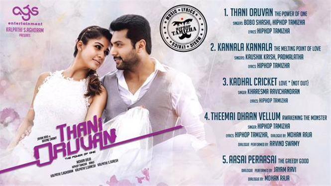 Thani Oruvan tracklist 
