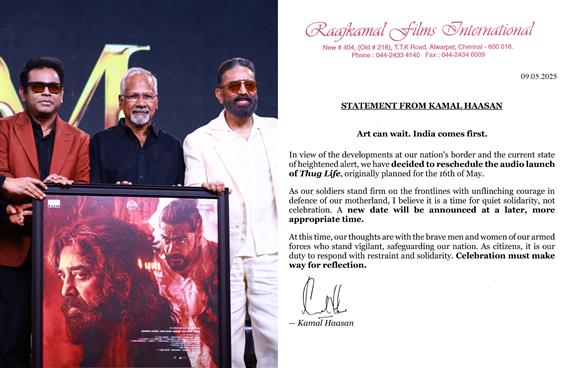 Thug Life audio launch postponed in lieu of India-...