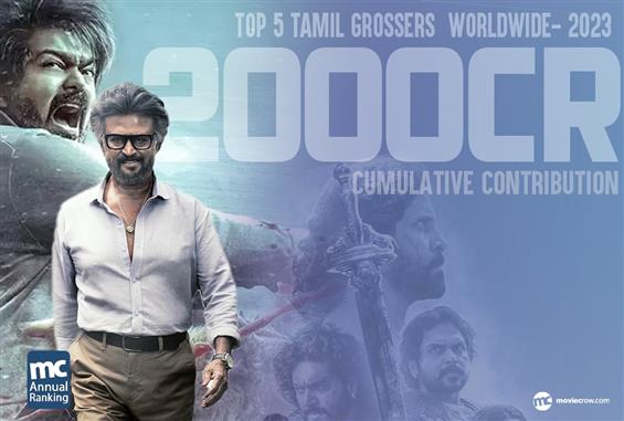 Top 5 highest grossing Tamil movies WW contribute Rs.2000 Cr cumulative in 2023