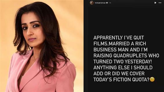 Trisha Shuts Down Viral Rumours on Career, Persona...