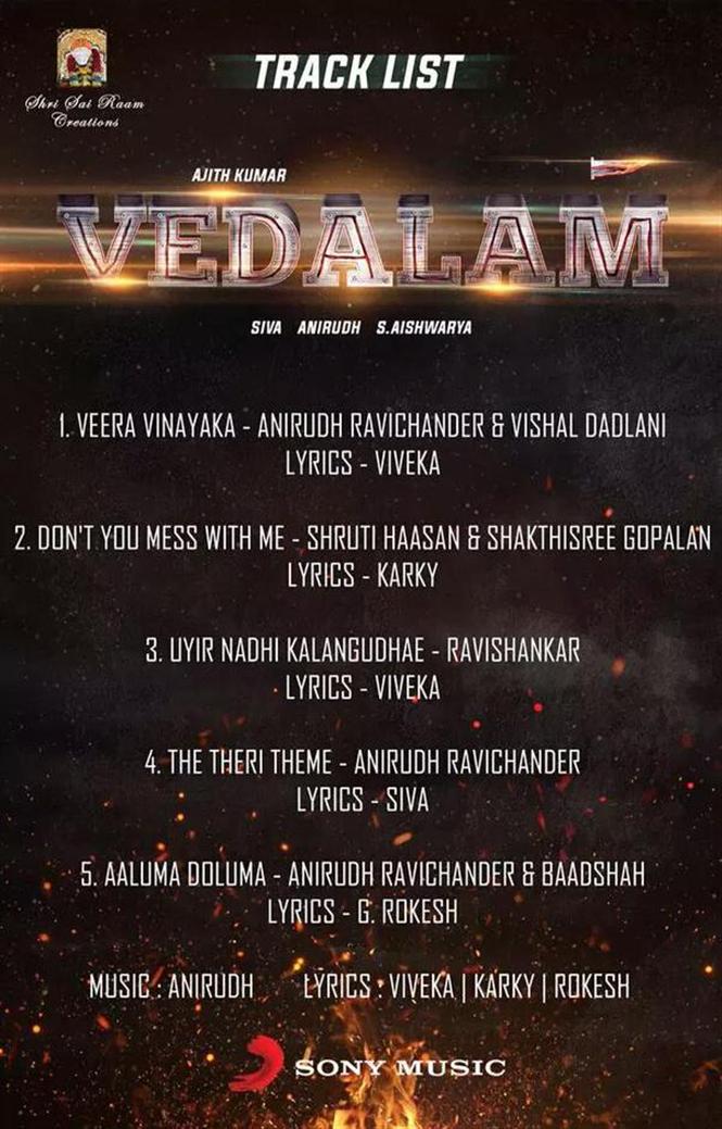 Vedalam Tracklist