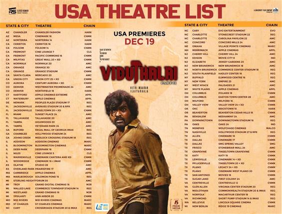 Viduthalai 2 USA Theater list 