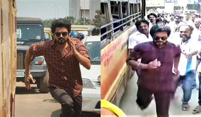 Vijay look-alike recreates Master scene for VMI's political campaign!