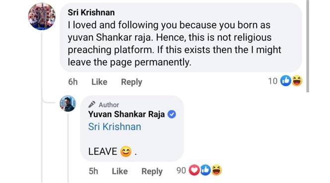 Yuvan Shankar Raja gives savage reply to religious trolls!